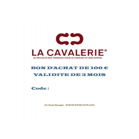  CHEQUE CADEAU 100 € 
